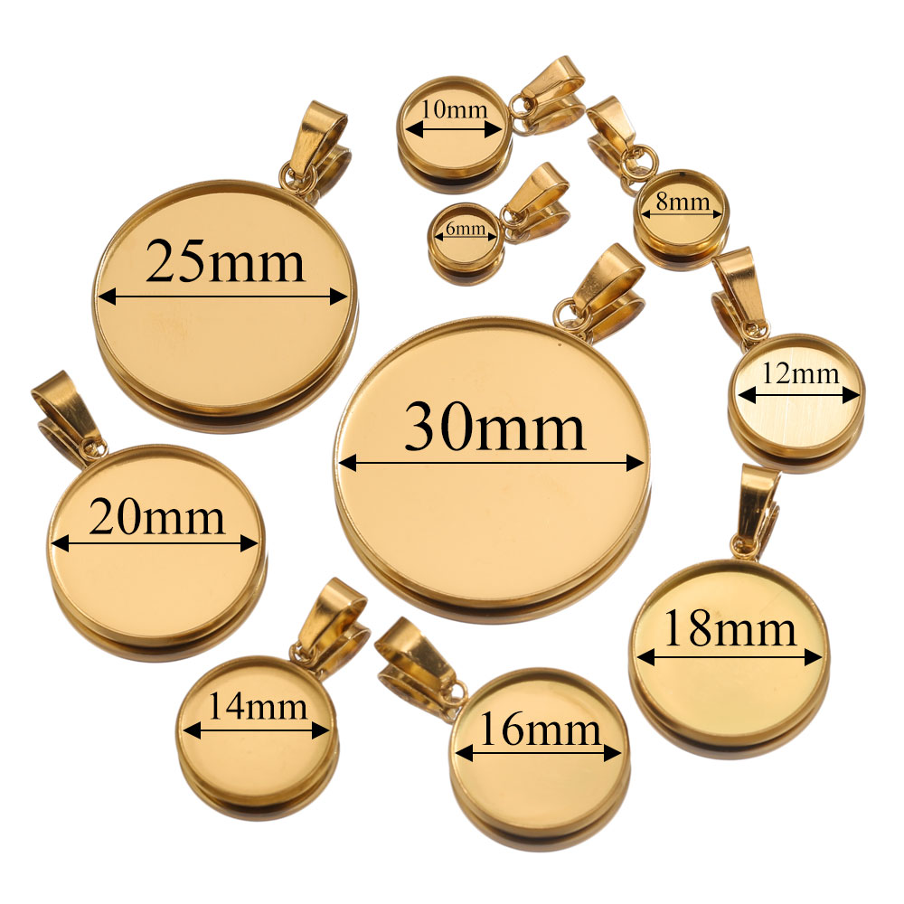 10 個ステンレス鋼ゴールドペンダント樹脂トレイベース DI - Pendant Blank Bezel のレビューと価格
