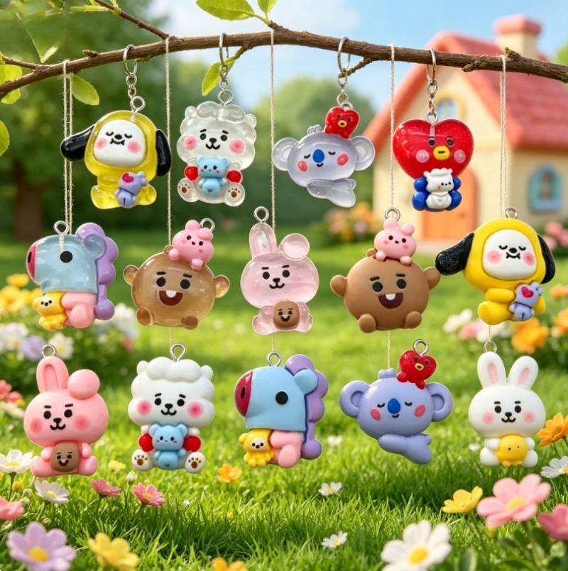 7 個 BT21 樹脂漫画チャーム DIY アクセサリークラ - Jewelry Making Ideas のレビューと価格