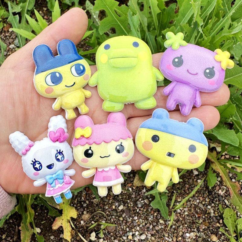 45mm漫画たまごっち両面印刷中空ビーズ、携帯電話バッグチェ - Jewelry Making Accessories のレビューと価格
