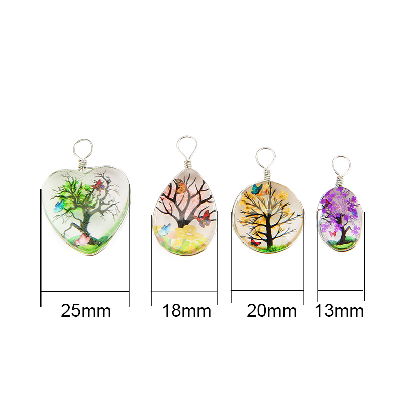 5 個のカラフルなツリークリスタルガラスイヤリングチャームビ - Jewelry Making Beginners のレビューと価格