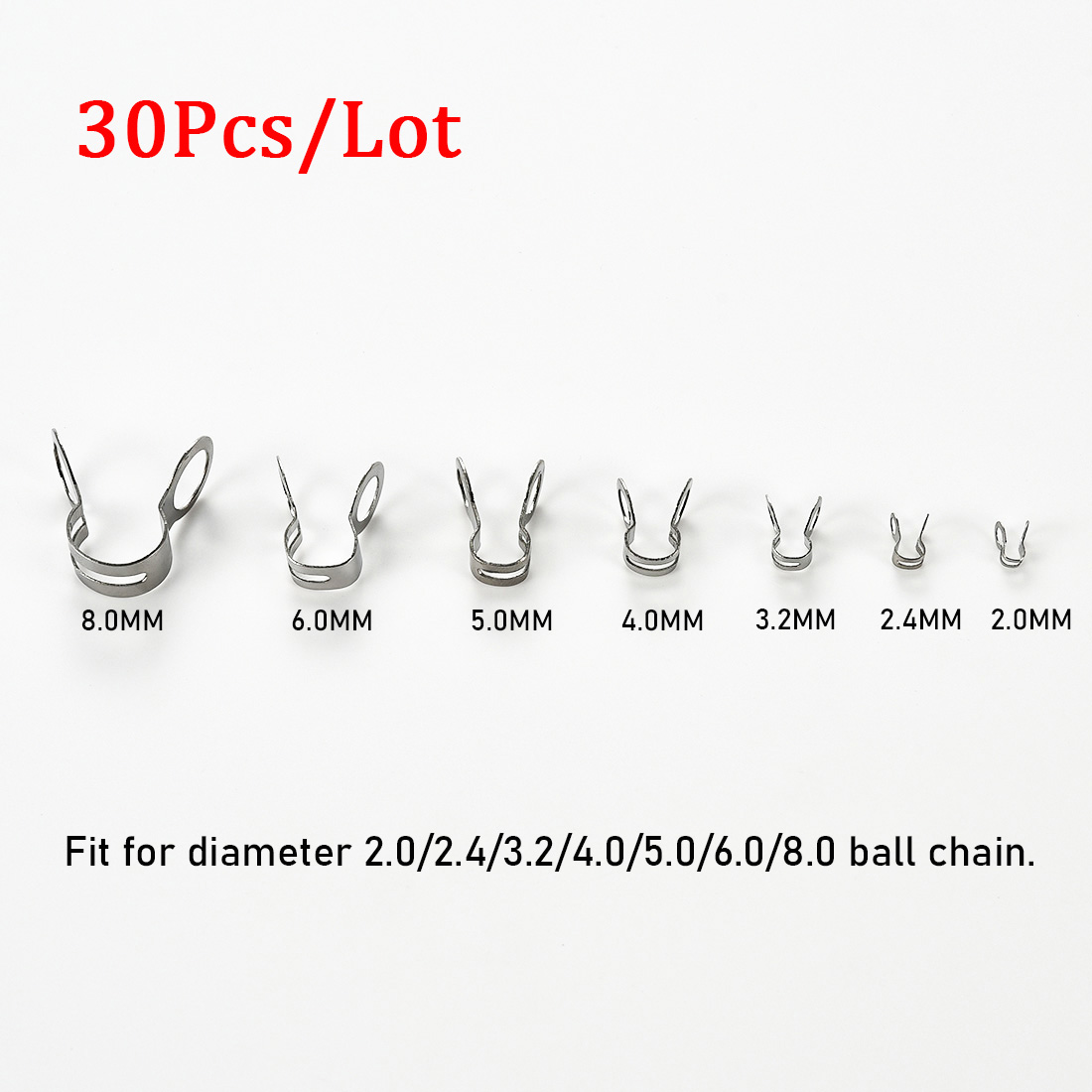 30 個のステンレス鋼ボールチェーンコネクタクラスプ 2.0 - Jewelry Making Hardware のレビューと価格