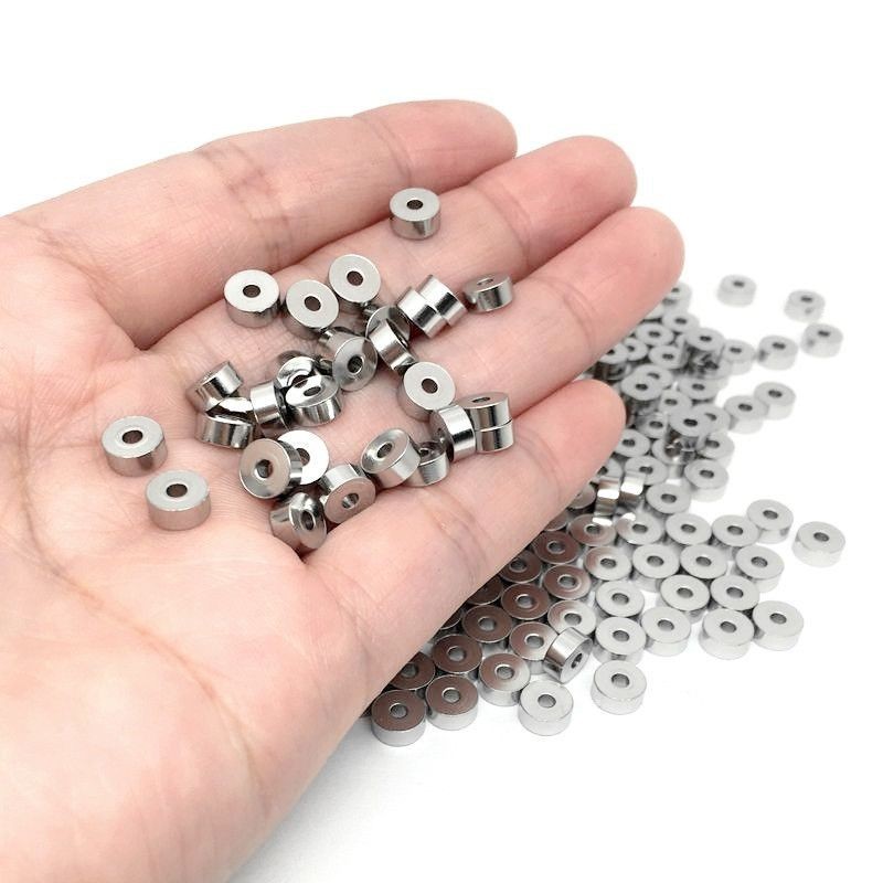 50 個ステンレス鋼シリンダースペーサービーズ 3/4/6  - Jewelry Making Silver のレビューと価格