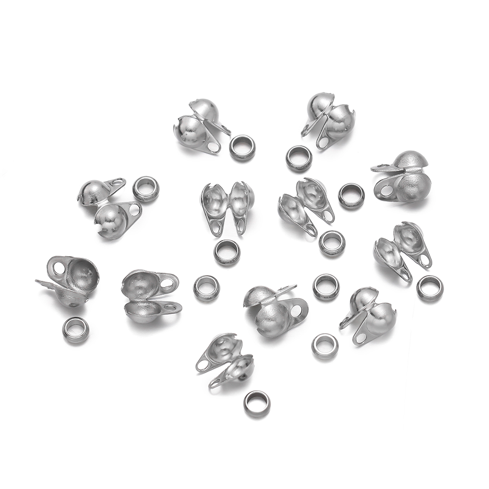 1 セットステンレス鋼圧着ビーズヒントノットカバークラムシェ - Jewelry Making Earring Supplies のレビューと価格