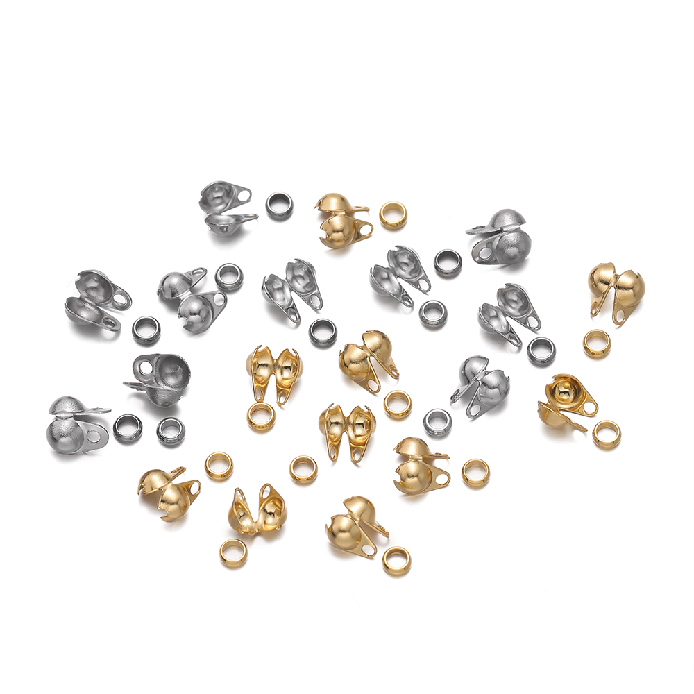 1 セットステンレス鋼圧着ビーズヒントノットカバークラムシェ - Jewelry Making Earring Supplies のレビューと価格
