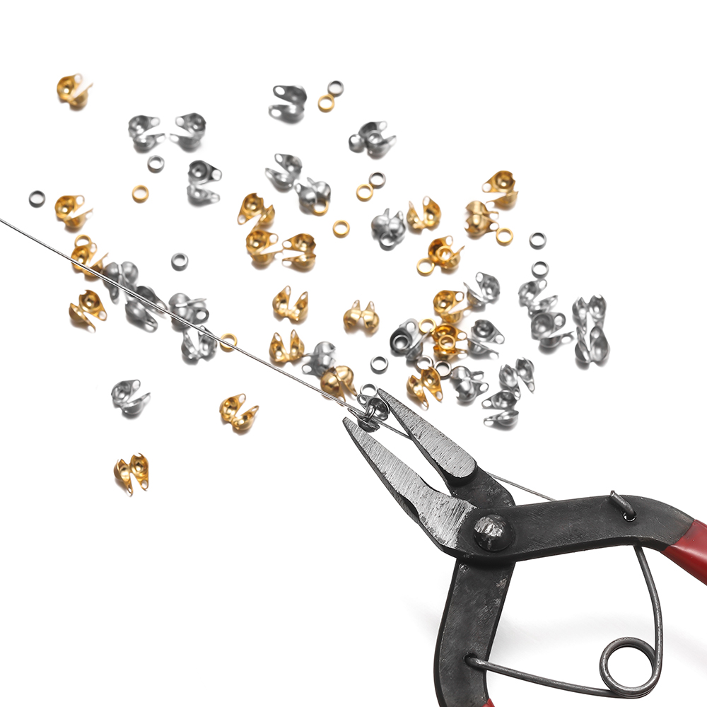1 セットステンレス鋼圧着ビーズヒントノットカバークラムシェ - Jewelry Making Earring Supplies のレビューと価格