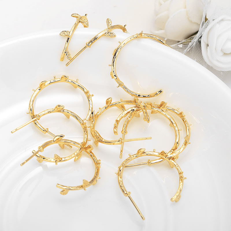 6 個 18 K ゴールドカラー真鍮ハーフピンラウンドスタッ - Jewelry Making Earring Supplies のレビューと価格