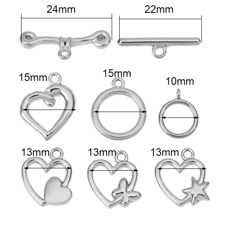 5セットPVD加工ステンレス鋼OTクラスプトグルブレスレット - Jewelry Making Hardware のレビューと価格