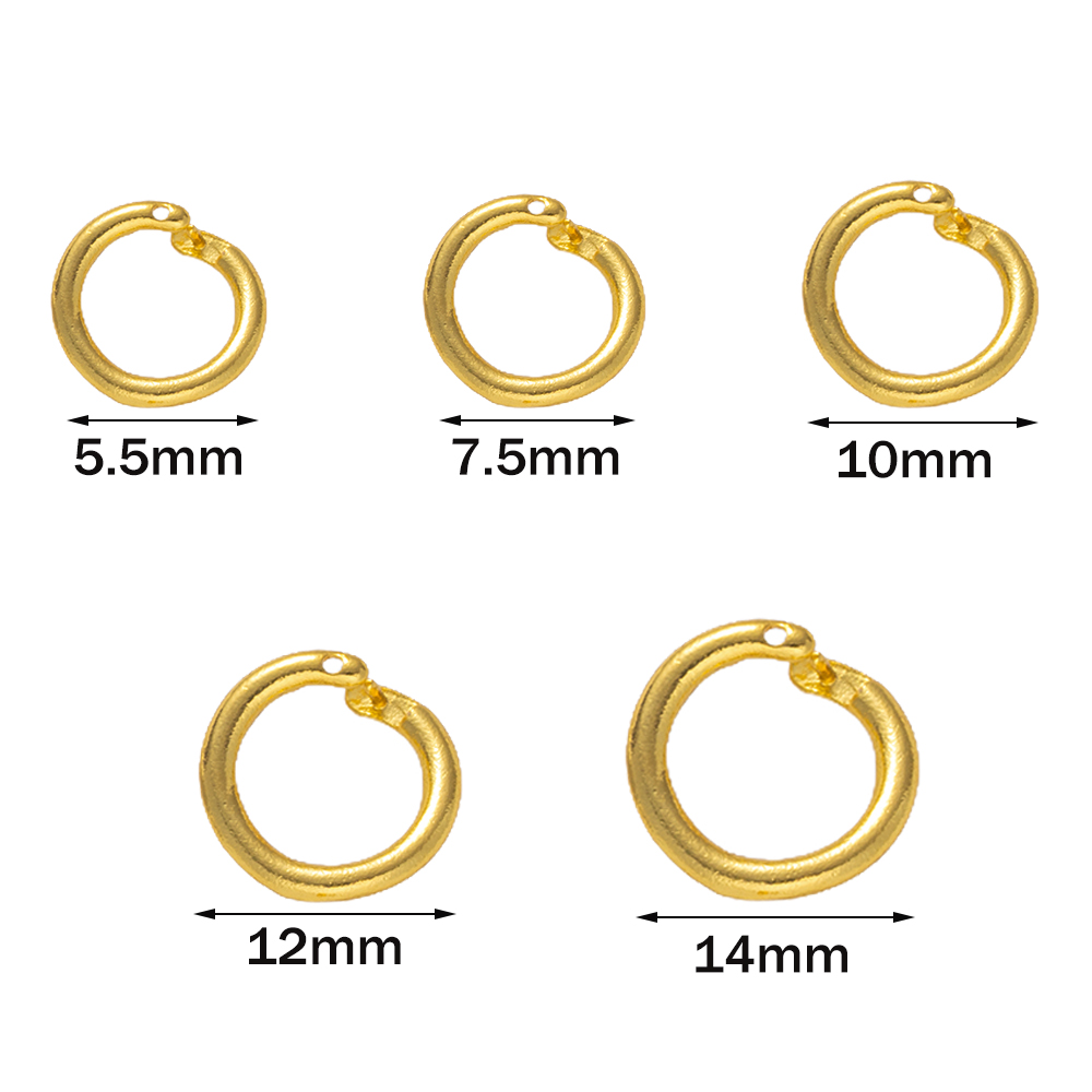 10個入り 18K金メッキ真鍮製 ロック式丸型クリンプジャン - Jewelry Making Closed Jump Rings のレビューと価格