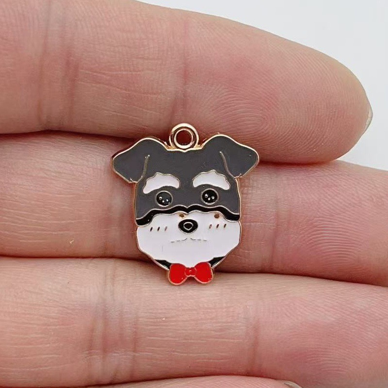 12個入り漫画ペット斑点犬合金オイルドロップペンダント、DI - Jewelry Making Party のレビューと価格