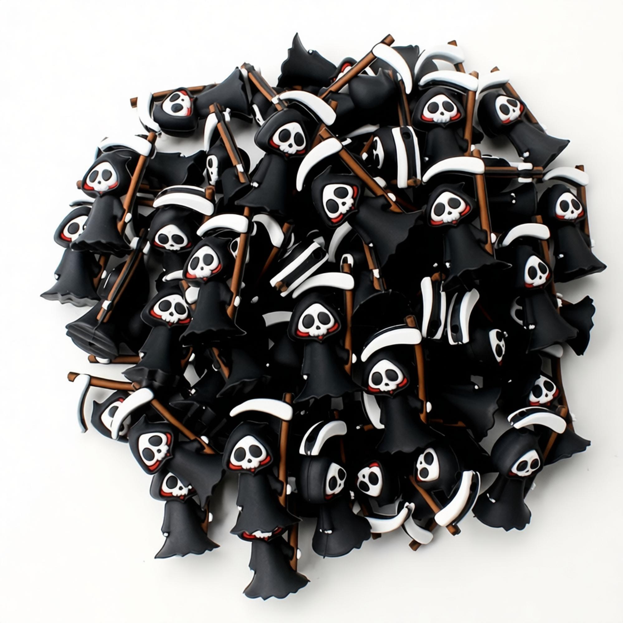 3Dシリコンビーズ 死神 ハロウィン フォーカルビーズ DI - Jewelry Making Event のレビューと価格