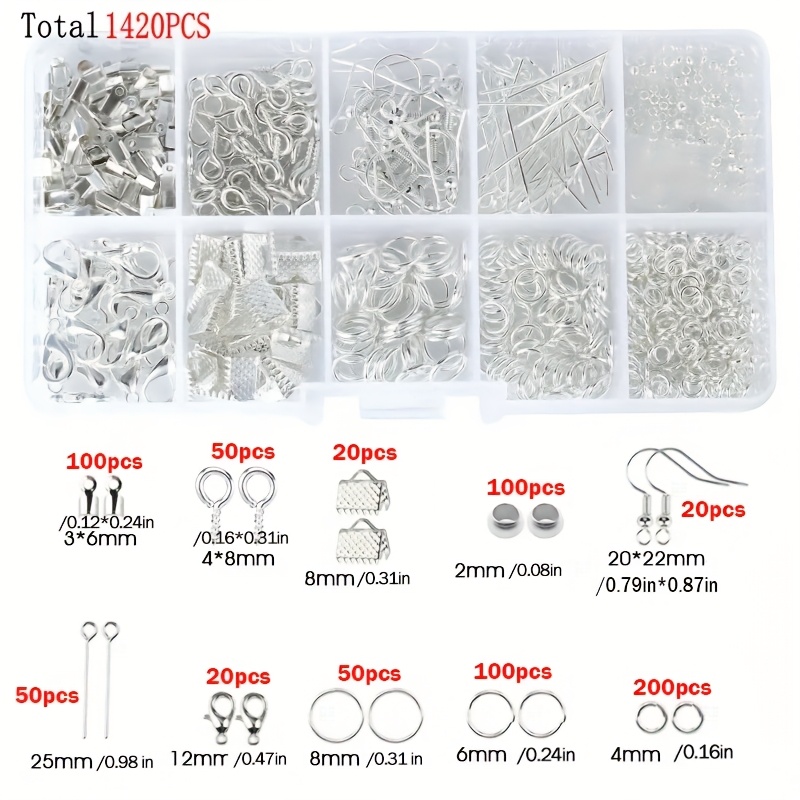 1420個入り 1箱 ジュエリーパーツセット イヤリング製作 - Jewelry Making Earring Supplies のレビューと価格