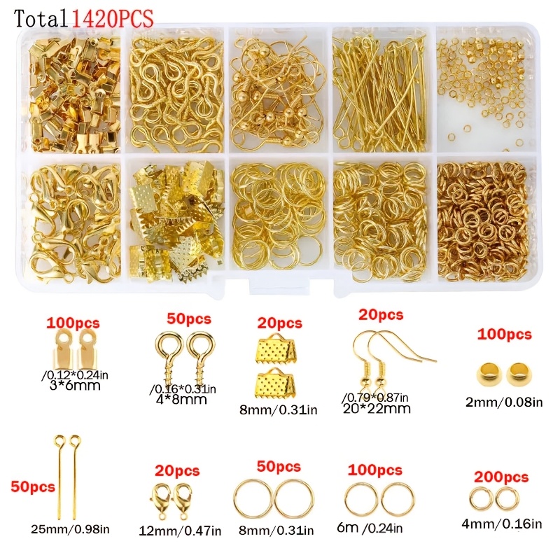 1420個入り 1箱 ジュエリーパーツセット イヤリング製作 - Jewelry Making Earring Supplies のレビューと価格