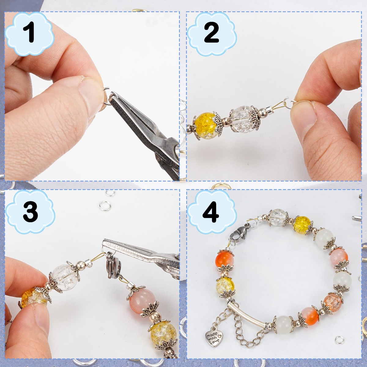 鉄製オープンジャンプリングコネクター DIYクラフトイヤリン - Jewelry Making Closed Jump Rings のレビューと価格