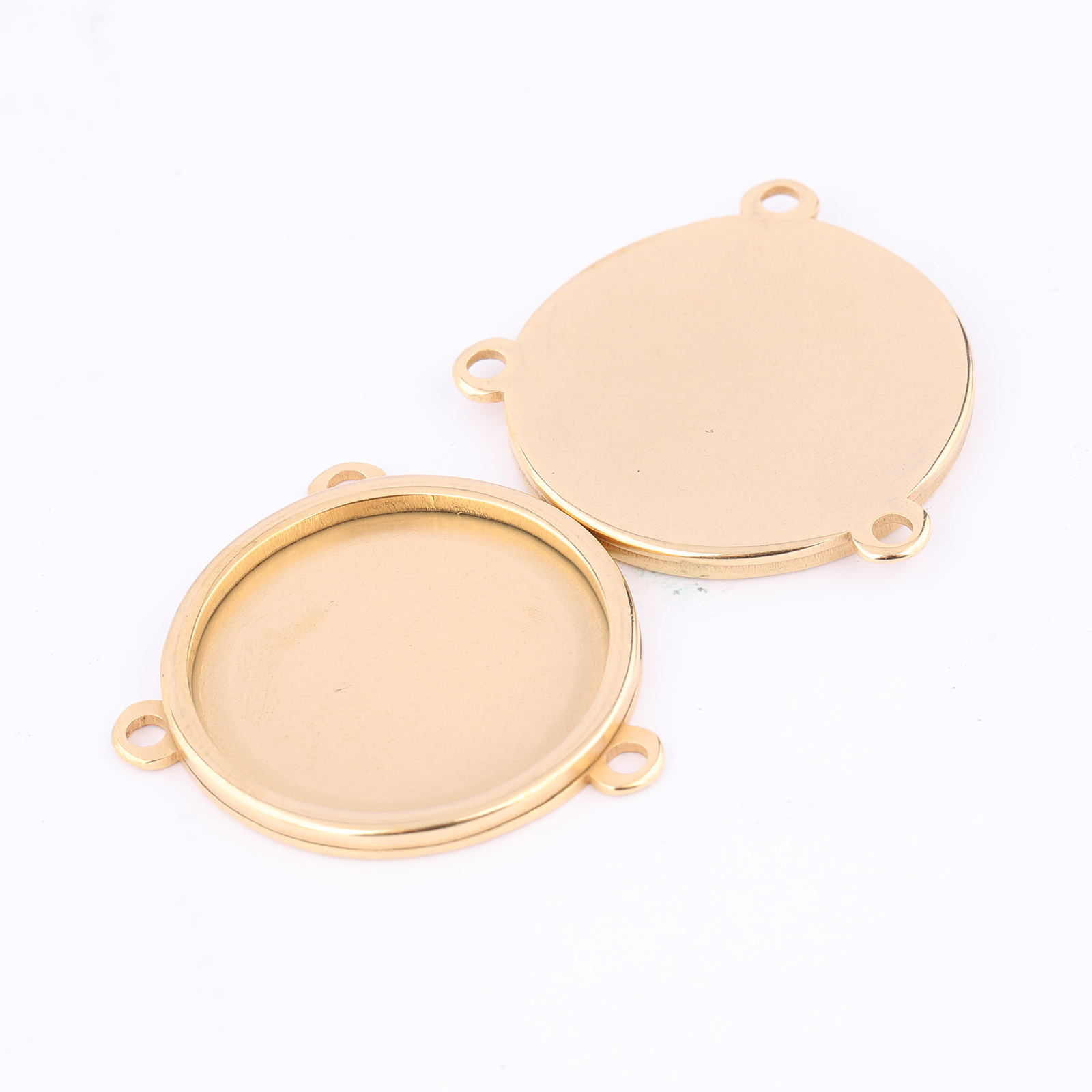 5個入り ステンレス製 金メッキ 16mm 18mm 20m - Pendant Blank Bezel のレビューと価格