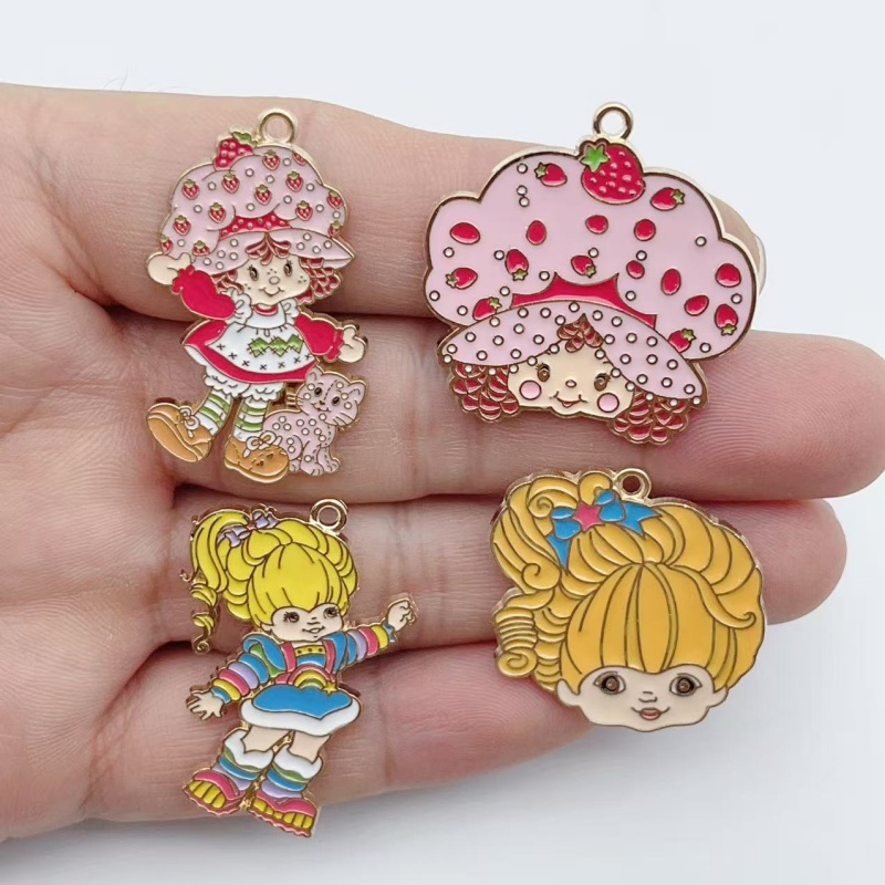 10 個かわいい女の子エナメルメタルジュエリーイチゴレインボ - Jewelry Making Party のレビューと価格