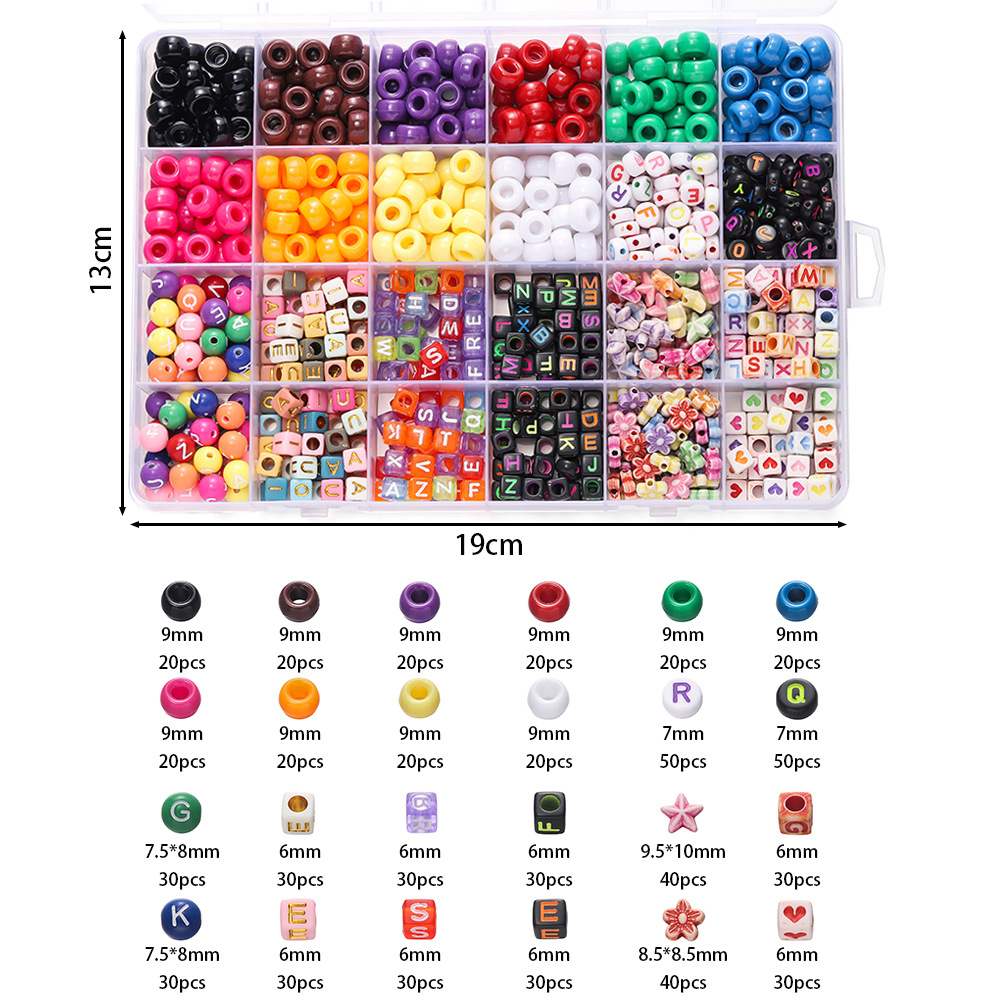 1箱 カラフルアクリルポニービーズ スクエアレタークレイスペ - Jewelry Making Beginners のレビューと価格