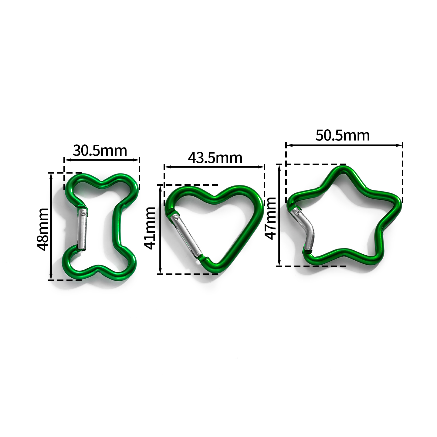 1 ピース/ロットアルミミニカラビナクリップスター/ハート/ - Jewelry Making Beginners のレビューと価格