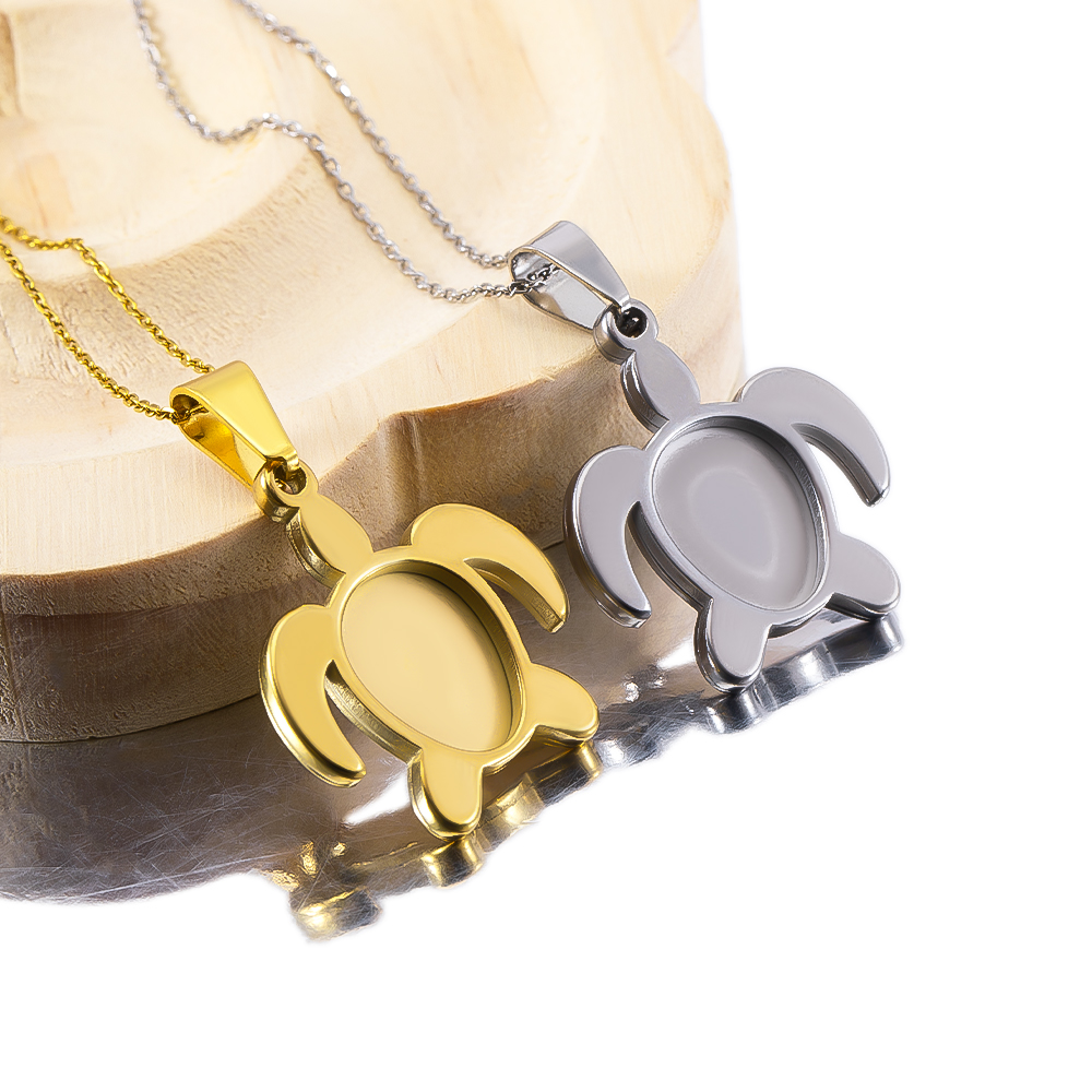 1個/5個 ステンレス製 金メッキ タートル カボション ベ - Pendant Blank Bezel のレビューと価格